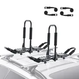 Vevor Kajak-Dachgepäckträger, 1 Paar J-Bar, Weicher Dachgepäckträger, Befestigung Oben, Träger für Kajak, Surfbrett, Kanu, SUP, Skiboard, Montage an Auto, SUV, Lkw, 2 Kajaks
