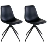 House Nordic Esszimmerstuhl MONACO Kunstleder schwarz 2er Set