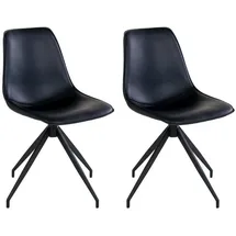 House Nordic Esszimmerstuhl MONACO Kunstleder schwarz 2er Set