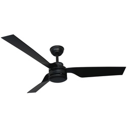 Ventilator Decken Raumkühler mit Fernbedienung Wohnzimmer Lüfter Kühler schwarz, Sommer-/Wintermodus 3 Geschwindigkeiten Timer, D 132 cm