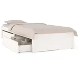 vidaXL Bett mit Schubladen 75 x 190 cm Weiß