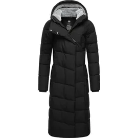 Ragwear Damen Wintermantel Warmer Steppmantel extralang wasserdicht und atmungsaktiv Pavla Extralong Black Gr. XS - XS