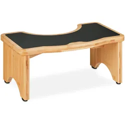 Relaxdays Toilettenhocker, Stuhlgang Unterstützung, Klohocker Erwachsene, Bambus, HBT 18,5 x 44,5 x 26 cm, natur/schwarz