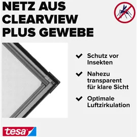 Tesa Fliegengitter Alu Comfort 120 x 150 cm Anthrazit