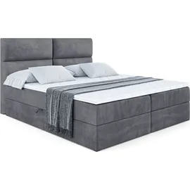altdecor BOXBETT mit Matratze und Lattenrost, - BOXI3 - 160x200 cm - H4 - Dunkelgrau