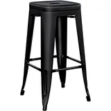 GGM Möbel 2er-Set Tolix Barhocker | Schwarz Matt | Metall: | Industrial Barstuhl, Industrie Barhocker