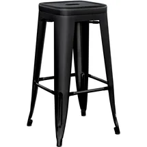 GGM Möbel 2er-Set Tolix Barhocker | Schwarz Matt | Metall: | Industrial Barstuhl, Industrie Barhocker