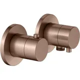 Keuco Edition 400 Thermostatarmatur Set UP 2-Wege mit Schlauchanschluss, 51553291121 für 2 Verbraucher, Edelstahl-Finish