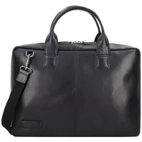 Plevier Rock Basalt Aktentasche Leder 41 cm Laptopfach schwarz