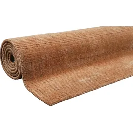 WECON HOME Teppich Seattle, rechteckig, Höhe: 11 mm, Kurzflorteppich, handgewebt, TENCEL & Schurwolle, Streifen, Wohnzimmer braun 160 cm x 230 cm x 11 mm