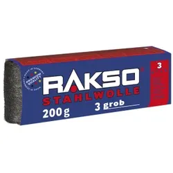 Rakso Stahlwolle, 200 g - Packung, Sorte: 3-grob