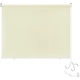 AUFUN Außenrollo Balkon Outdoor Rollo Wetterfest 180 x 140 cm Outdoorrollo Sonnenschutz Balkonrollo UV Schutz, Reflektierende Thermofunktion für Fenster & Türen, Beige