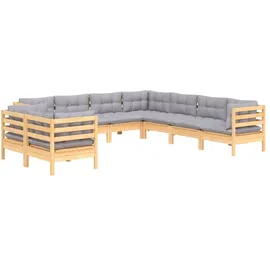 vidaXL Garten-Lounge-Set 9-tlg. grau Kiefer