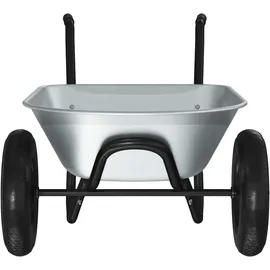 vidaXL Schubkarre 133 l Silber/Schwarz