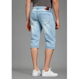 Bruno Banani Jeansbermudas BRUNO BANANI "Hutch-Bermuda", Herren, Gr. 40, Länge 32, blau (light blau), Denim/Jeans, Obermaterial: 98% Baumwolle, 2% Elasthan, unifarben, straight fit kniebedeckend, Jeans, Straight-Fit, normale Leibhöhe, aus elastischem Denim-Material