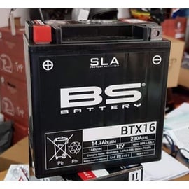 BS Battery 300763 BTX16 AGM SLA Motorrad Batterie, Schwarz