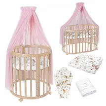 Waldin Babybett OWAL Kinderbett 7in1 mit Matratze, mitwachsendes Kinder-Bett