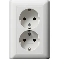 Gira 078804 2-fach Vollplatte, ohne Befestigungskrallen STK Standard 55