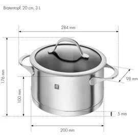 Zwilling Essence Topf-Set 4-tlg. 2 x Kochtopf + Bratentopf + Stielkasserolle