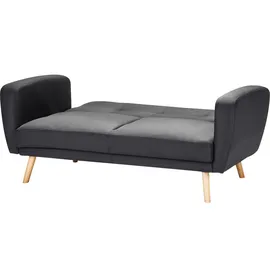 Beliani Schlafsofa Polyester 2-Sitzer Schwarz