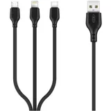 Wisam® 3in1 USB - Lightning + USB-C + microUSB 1m 2,1A | Gr.: onesize