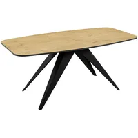 Mirjan24 Tisch, Natur, Schwarz, Rechteckig,Rechteckig, 160x76x80 cm, Esszimmer, Tische,