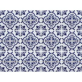 OTTO home Fliesenaufkleber blaue Ornamente 15cm x 15cm 12 Stück