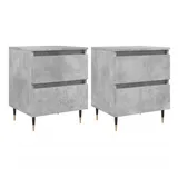 vidaXL Nachtschrank 2 Stk. 40 x 35 x 50 cm Betongrau