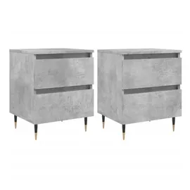 vidaXL Nachtschrank 2 Stk. 40 x 35 x 50 cm Betongrau