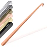 JK Trade® 62cm STABILER Edelstahl Schuhlöffel Lang | 2mm polierter Metall Schuhanzieher Lang zum Stehen | Schnell & Rückenschonend | optimierte Länge & Breite | Shoe Horn | Business | Kupfer