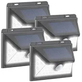 Luminea 4er-Set Solar-LED-Wandleuchten mit Bewegungs-Sensor, 350 lm, 7,2 Watt