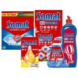 SOMAT Tabs 70 AW Classic Power, Geschirrspül Tabs mit Fettlösekraft für kraftvolle Reinigung + Klarspüler + Intensiv-Maschinenreiniger + Spezial-Salz + Deo Perls + Maschinenreiniger