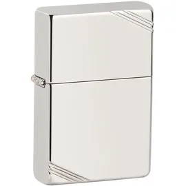 Zippo Sturmfeuerzeug High Polish Sterling Silver with Slashes, Benzinfeuerzeug
