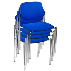 4 Nowy Styl Besucherstühle Styl STYL CHROM C-06 4ER blau Stoff