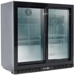 EASYLINE Barkühlschrank 520 schwarz / 2 Glasschiebetüren
