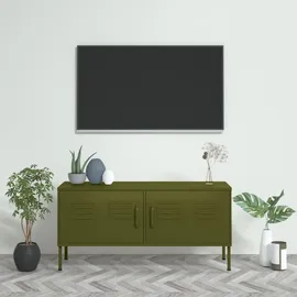 vidaXL TV-Schrank Olivgrün 105x35x50 cm Stahl