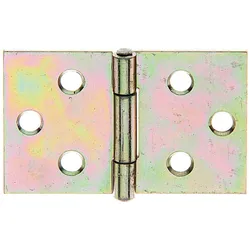 Alberts Scharnier mit vernietetem Edelstahlstift, 30 x 47 x 1mm, verzinkt, 50 Stück