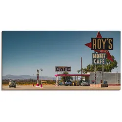 Artland Wandbild »Roy`s Tankstelle an der Route 66«, Gebäude, (1 St.), als Leinwandbild in verschied. Größen Artland Farbe Bild(er): blau