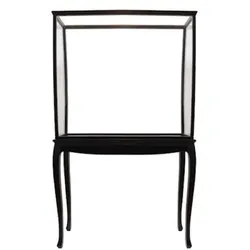 Casa Padrino Luxus Modellschiff Vitrine Schwarz 103 x 36 x H. 173 cm - Modelboot Glasvitrine - Segelschiff Vitrine - Holzschiff Vitrine - Modellbau Vitrine - Modellbau Deko Accessoires