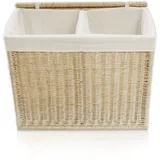 lycce Wäschesortierer aus Weide 120L, 2 Fächer, mit Stoffeinsatz