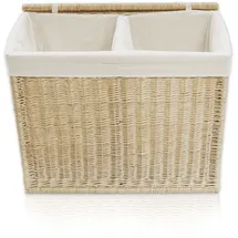 lycce Wäschesortierer aus Weide 120L, 2 Fächer, mit Stoffeinsatz