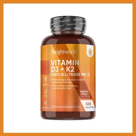 WeightWorld Vitamin D3 K2 Kapseln 365 St.