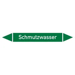 Rohrleitungskennzeichen Schmutzwasser - 100x15 mm Folie selbstklebend