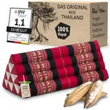 livasia Keilkissen Dreieckskissen 80 cm breit (Classic) - 33x80x30cm -, Kapok, vegan, handgefertigt rot