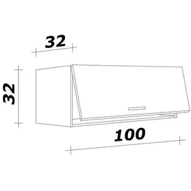 Quartier Hängeschrank Eiche 100 x 32 x 32 cm Braun