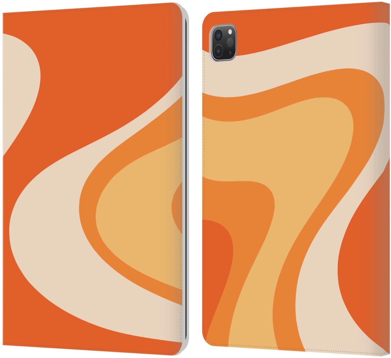 Head Case Designs Offizielle Kierkegaard Design Studio Tangerine Wave Machine Abstrakte Retro Muster Leder Brieftaschen Handyhülle Hülle Huelle kompatibel mit Apple iPad Pro 11 2020/2021 / 2022