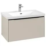 Villeroy & Boch Subway 3.0 Waschtisch-Unterschrank C573L1VN 77,2x42,9x47,8cm, mit LED/Griff Volcano black, cashmere grey