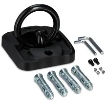 Relaxdays Wand- und Bodenanker Diebstahlsicherung für Fahrrad und Motorrad 14 mm Bügel Schwarz