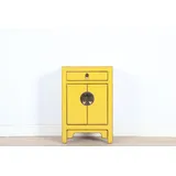 Chinesische Kommode Nachtschrank Massivholz gelb #M-KOM-A17Y