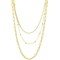 Firetti Edelstahlkette »Schmuck Geschenk Trio Layerkette« Firetti gelbgoldfarben